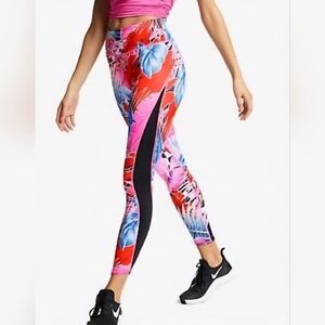 Nike One Vibrant Tropical Print Leggings High Rise Large